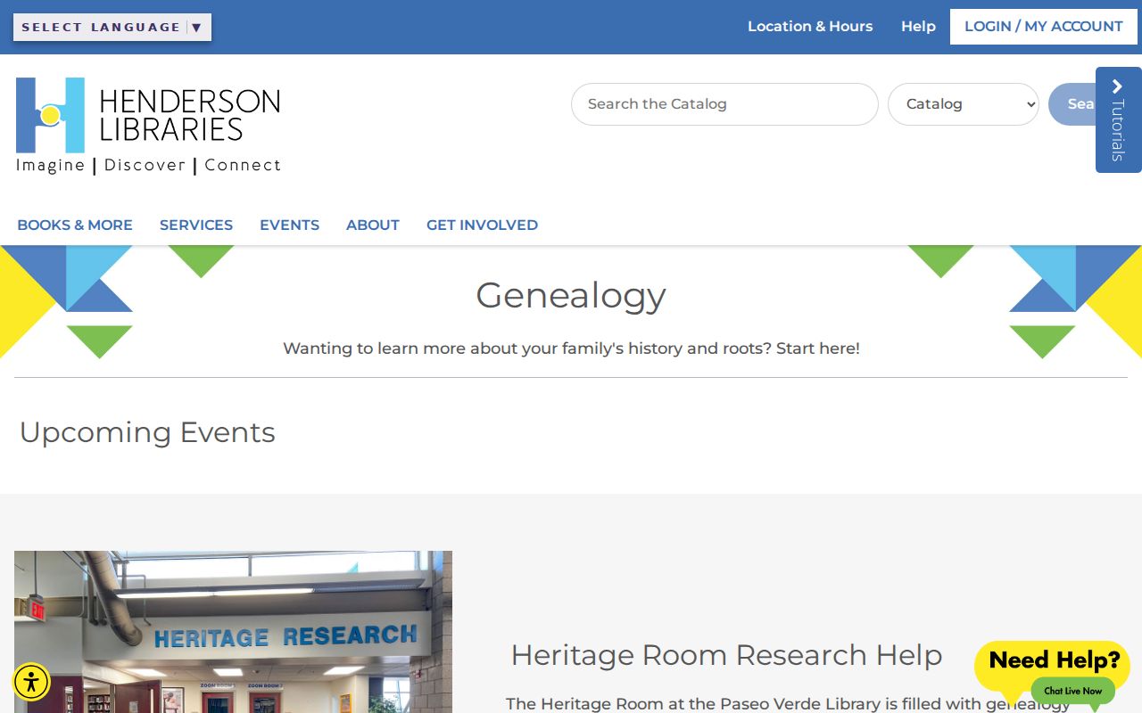Henderson city directory Heritage Room genealogy research page