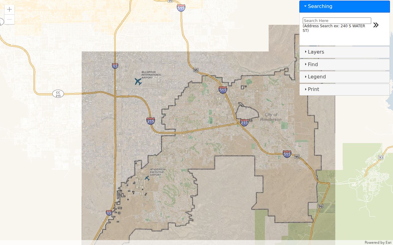 Henderson neighbors parcel map with address, HOA, ZIP, council, zoning, and adjacent parcel context